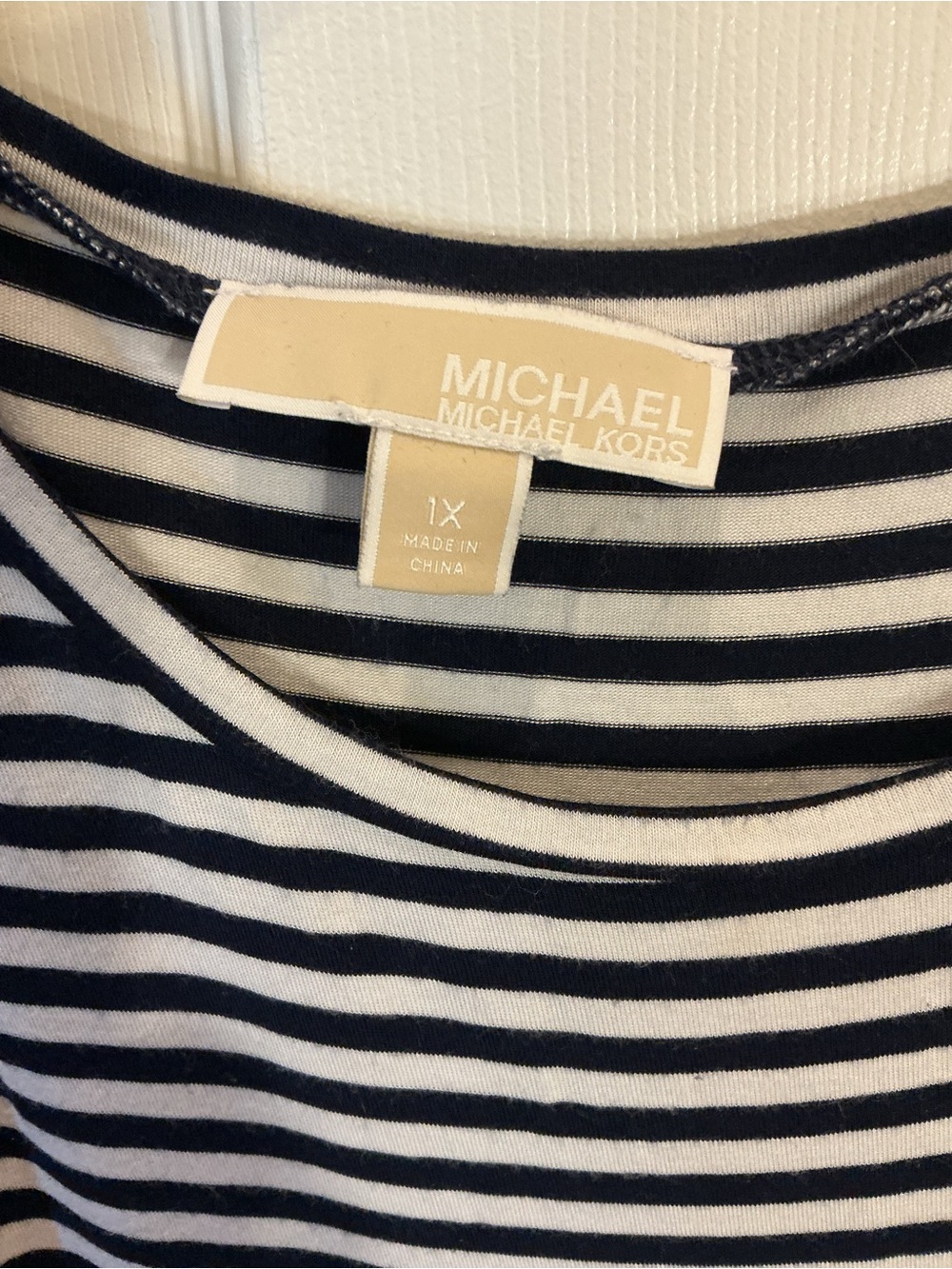 Michael Kors Navy & White Striped Tank Top
